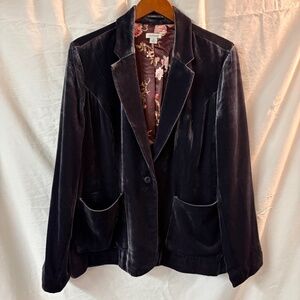 Sundance Silk Blend Soft Velvet Blazer, Sz 16